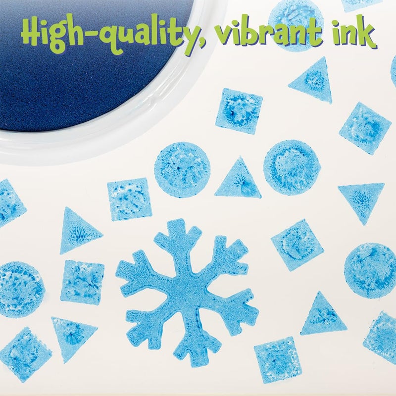 READY 2 LEARN Jumbo Circular Washable Stamp Pad - Blue - 5.75" dia. - Non-Toxic - Fade Resistant - Ideal Size for Handprints and Footprints - Image 5